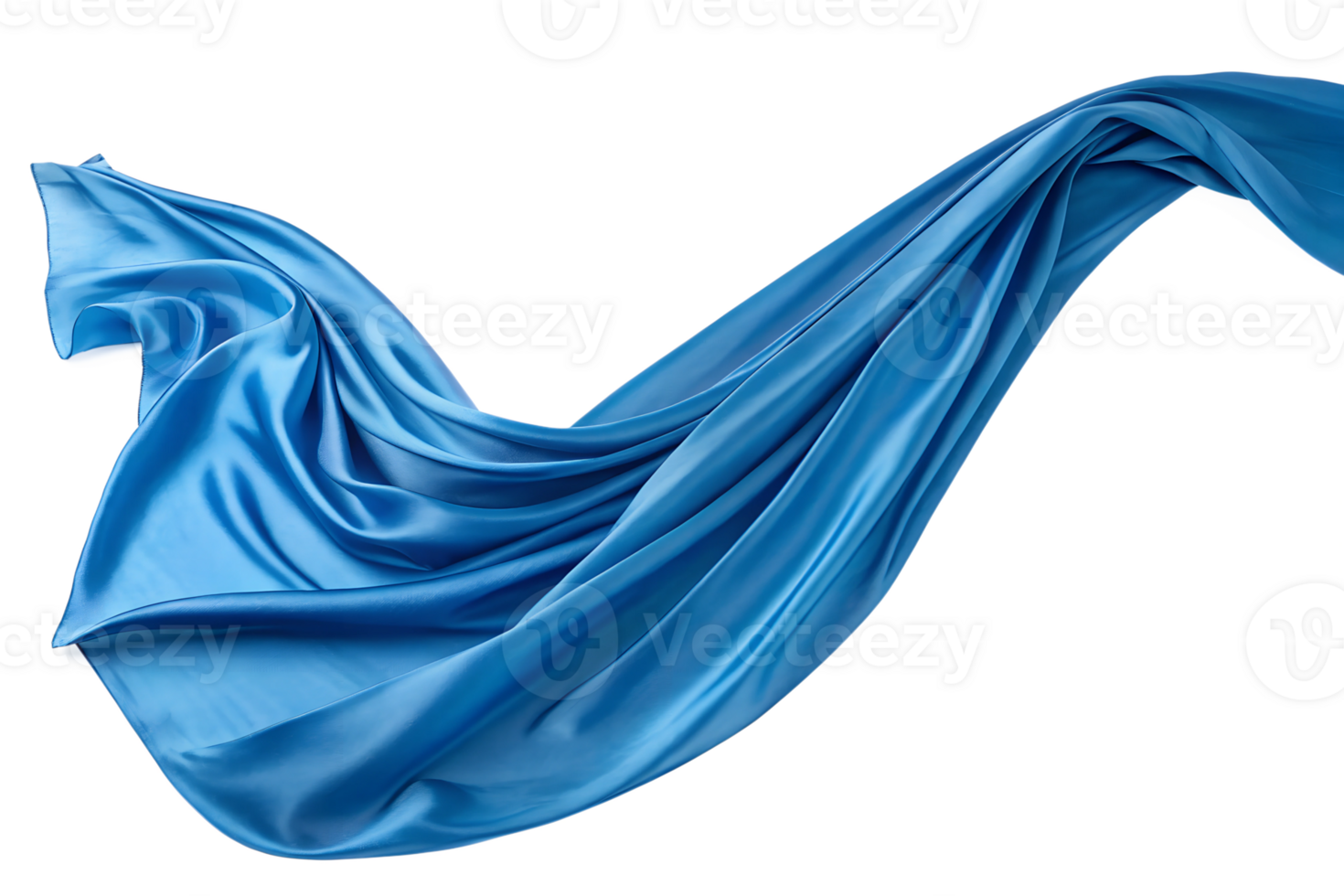 Beautiful flowing blue silk fabric in motion png