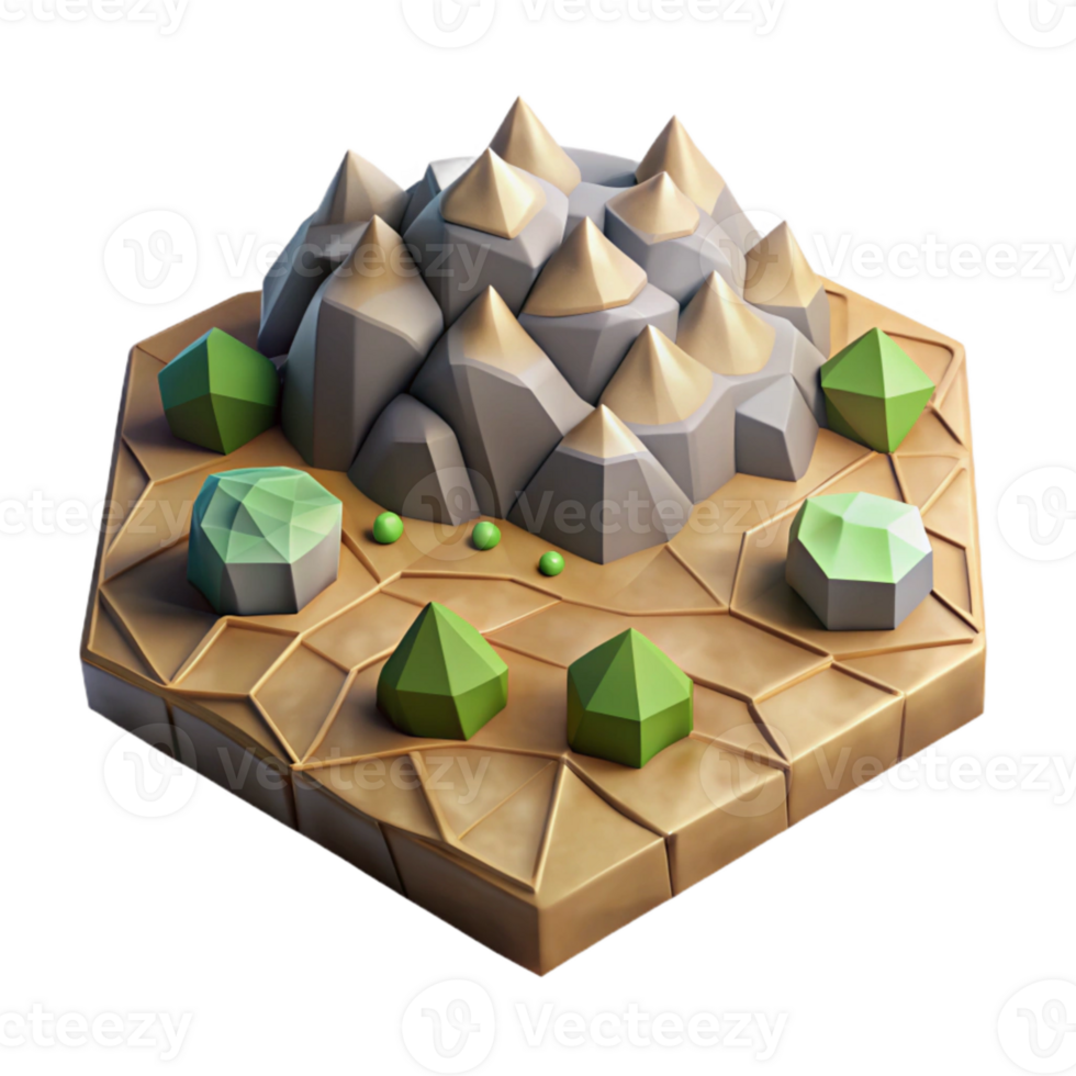 dramatic modern Geometric Terrain Generation Algorithm Cutout Transparent Background premium png