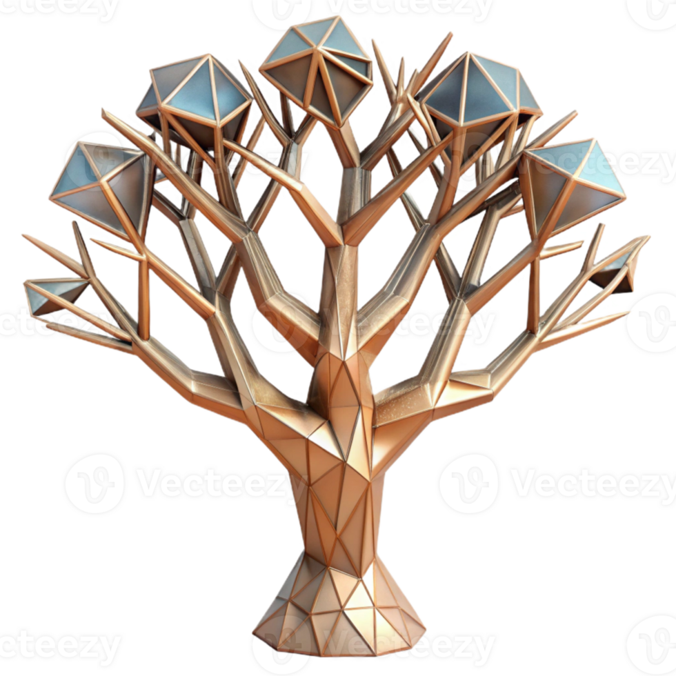 impressive rustic Geometric Tree with Fractal Branches genuine png