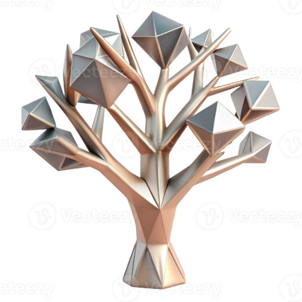 beautiful traditional Geometric Tree with Fractal Branches high quality png