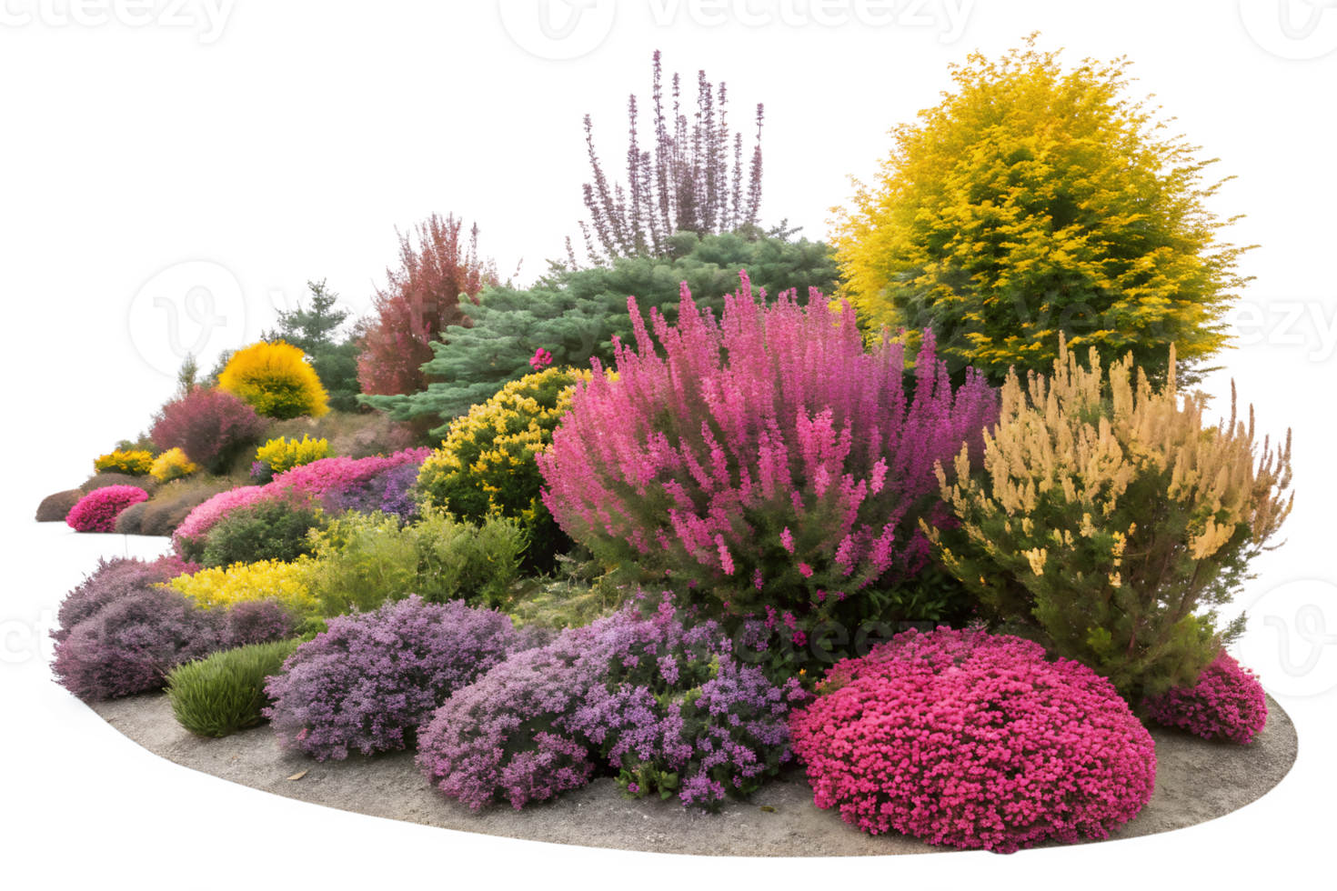 Colorful blooming garden in springtime beauty png