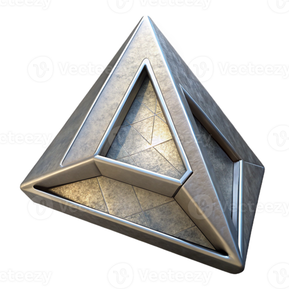 elegant rustic Geometric Triangle Isolated with Silver Outline high quality png