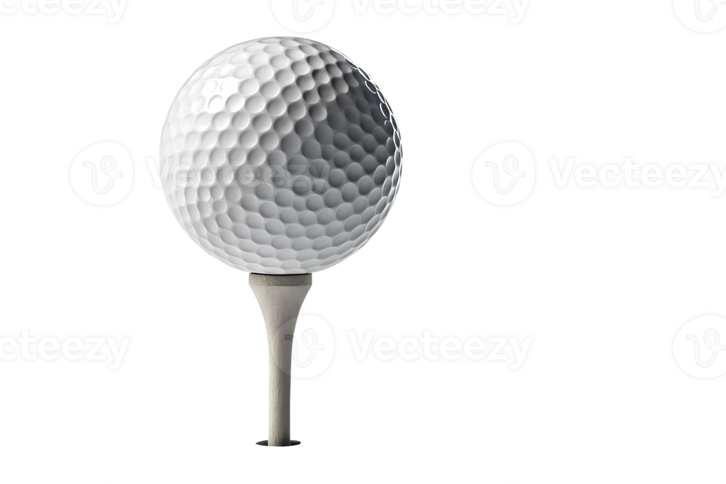 Golf ball positioned on a tee for a swing png