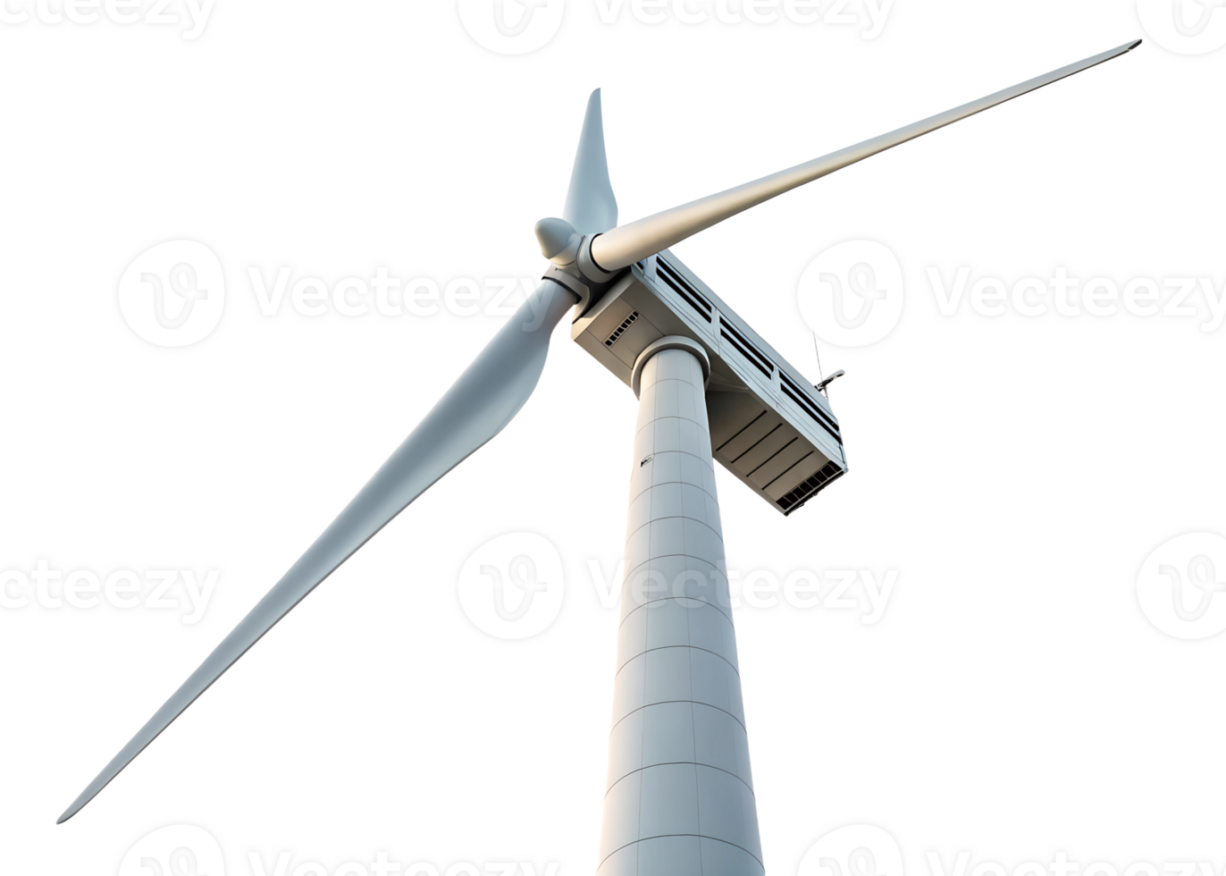 Wind turbine towering against clear sky background png
