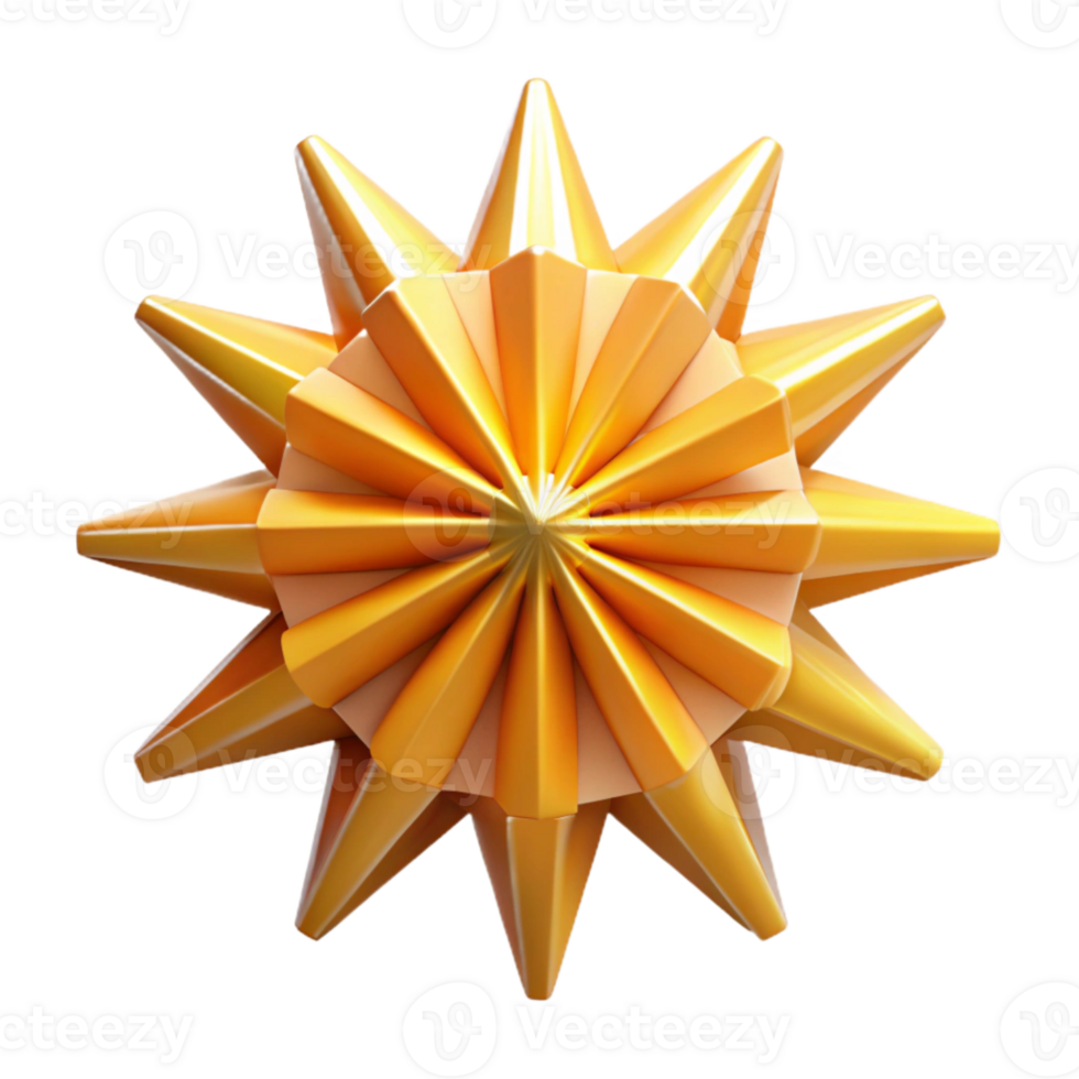 impressive modern Geometric Vr Starburst with Yellow and Orange Rays Isolated high resolution png