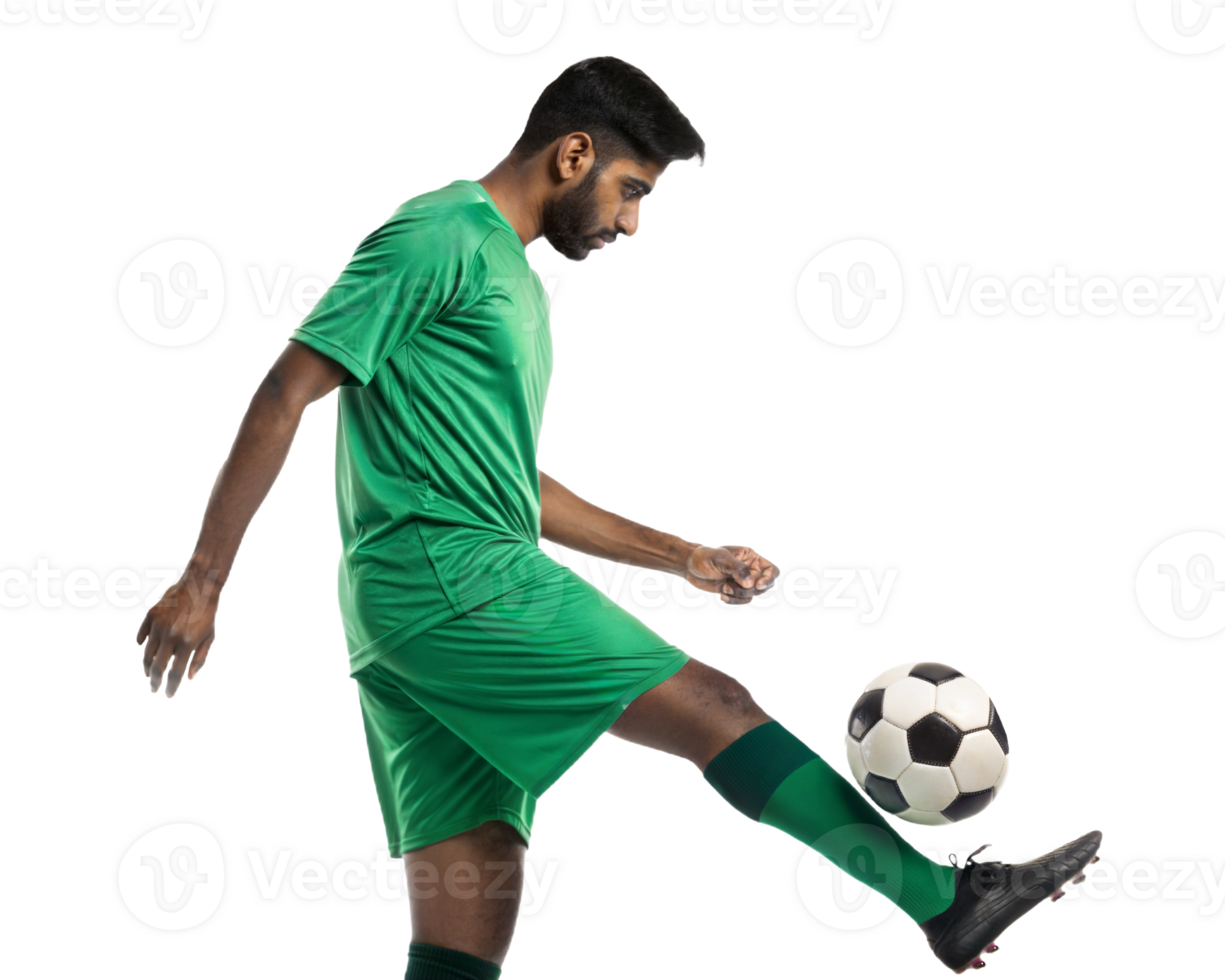 Kid in green practicing ball control png