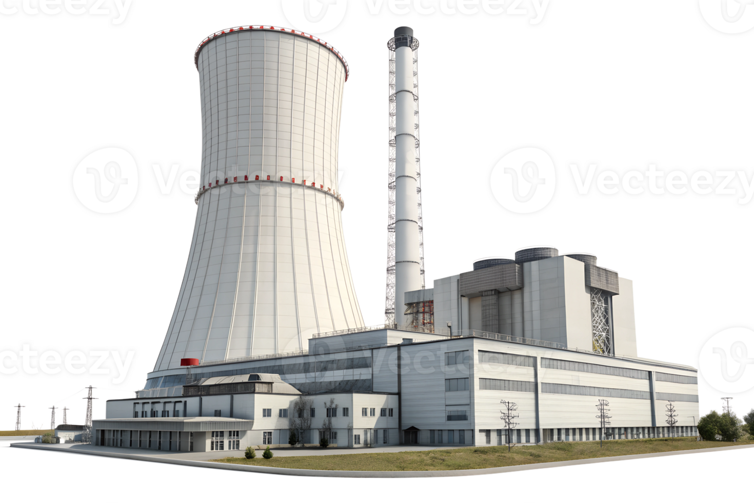 Modern power plant facility in a clear environment png