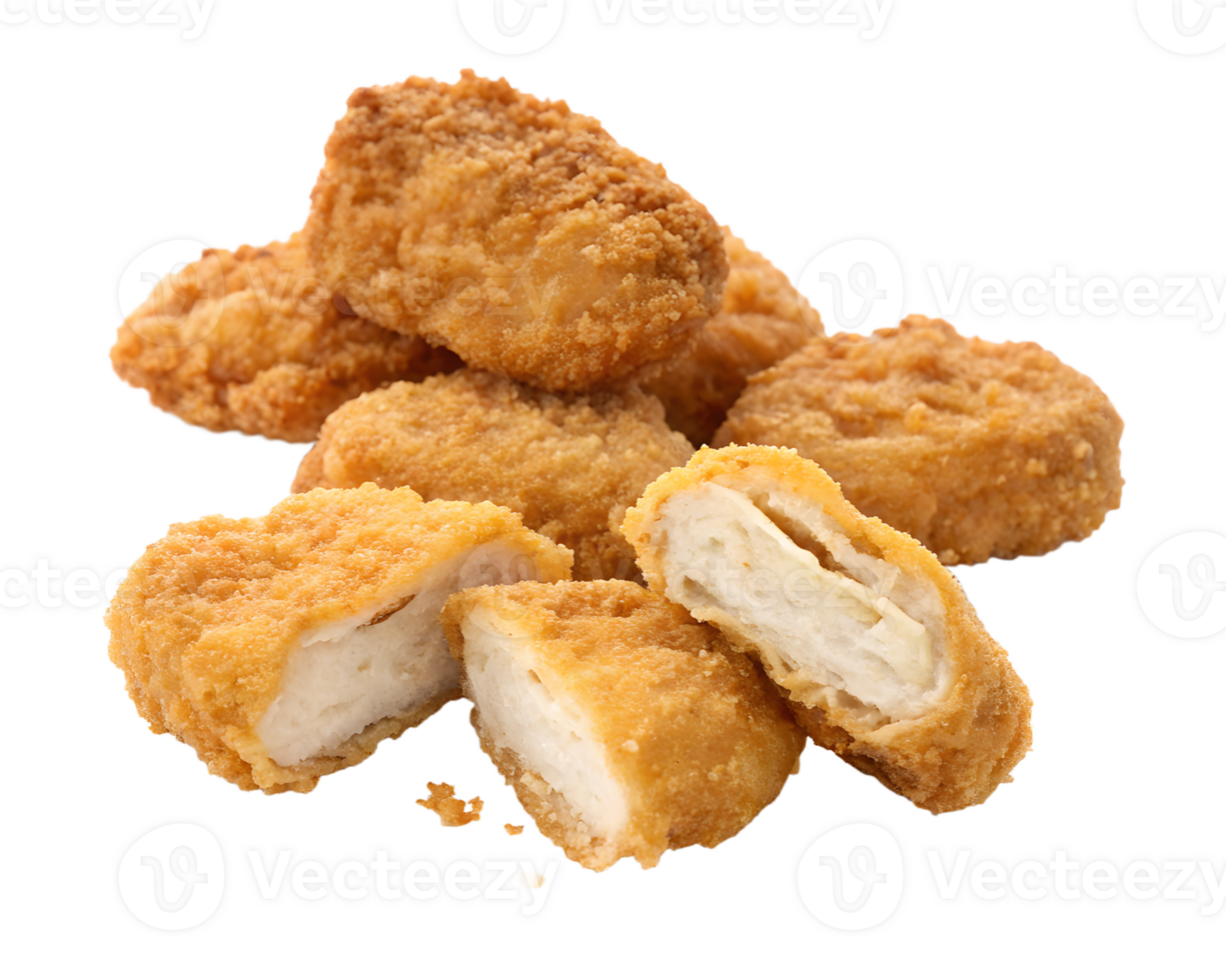 Delicious crispy chicken nuggets served fresh png