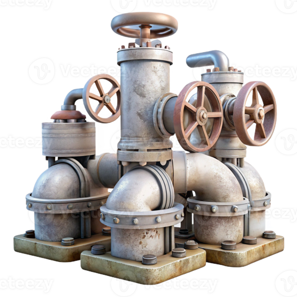 wonderful creative Geothermal Plant Pipes and Valves Close Up Transparent high resolution png