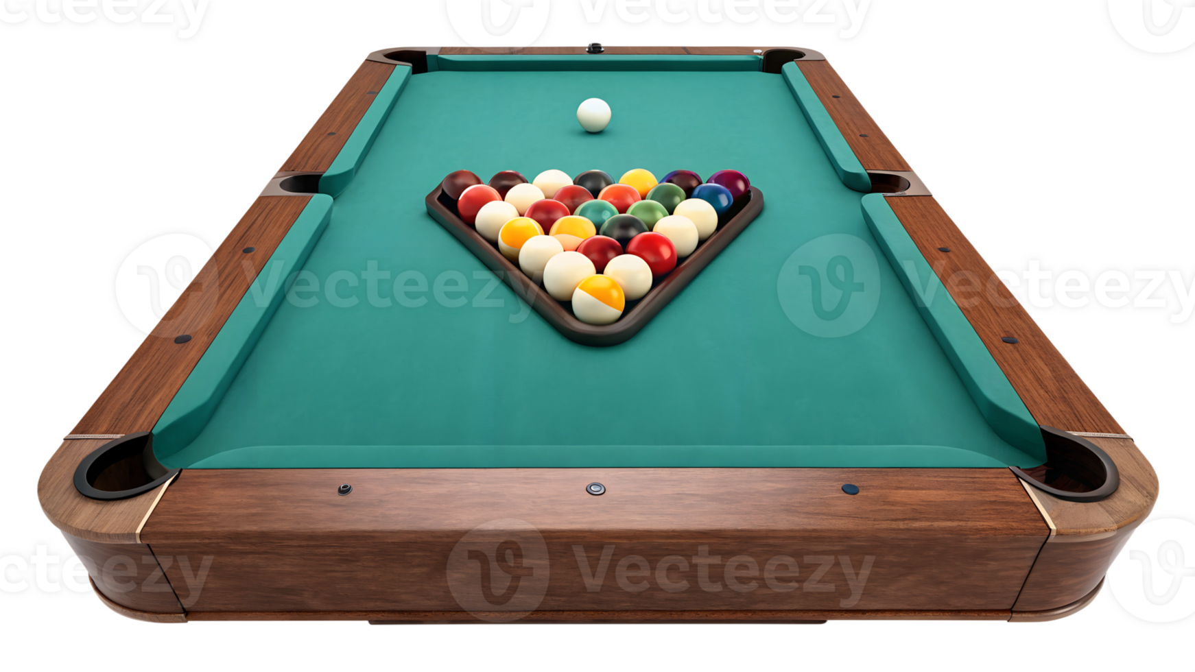 Billiard table set for a game png