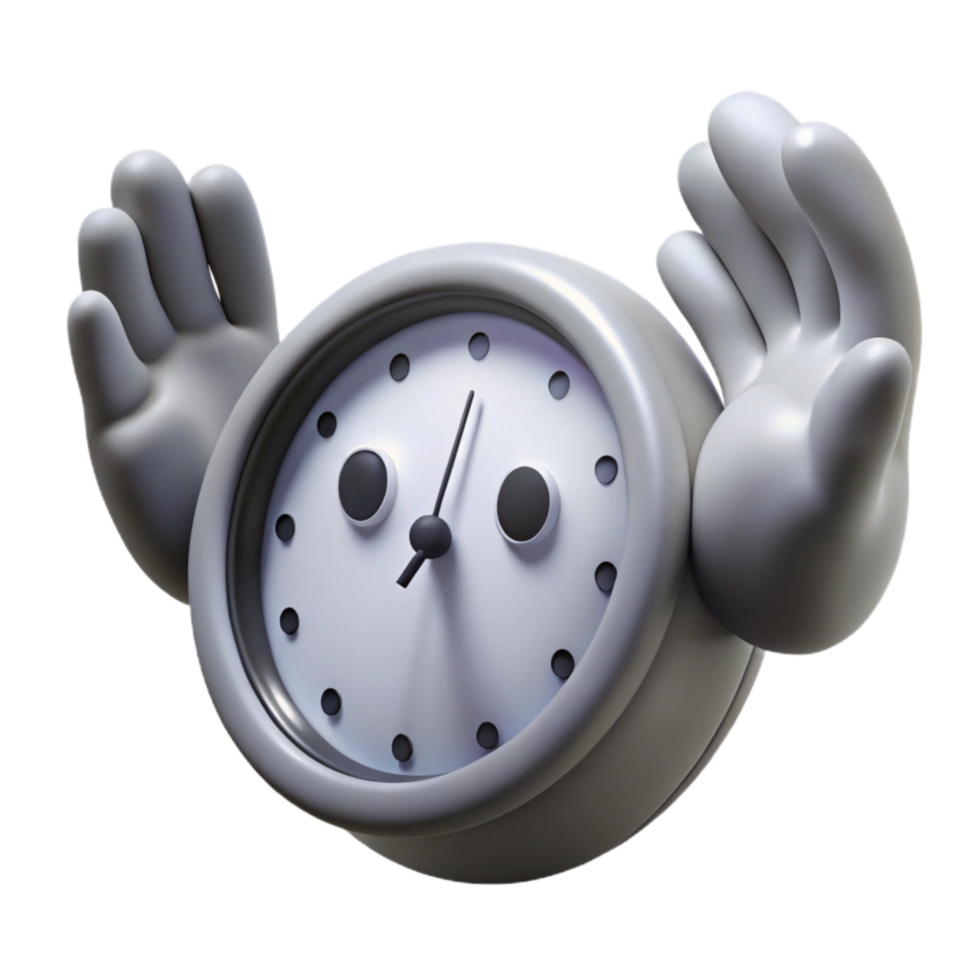 serene abstract Ghostly Clock Hands Fading Isolated Element professional png