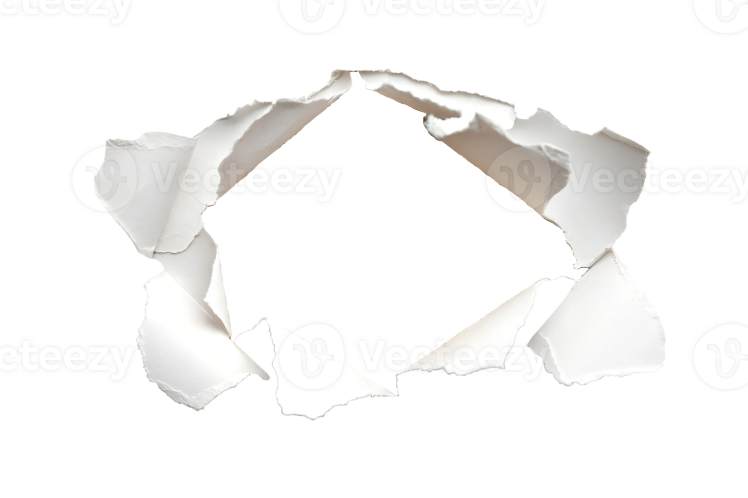 Torn paper with a visible blank space for messages png