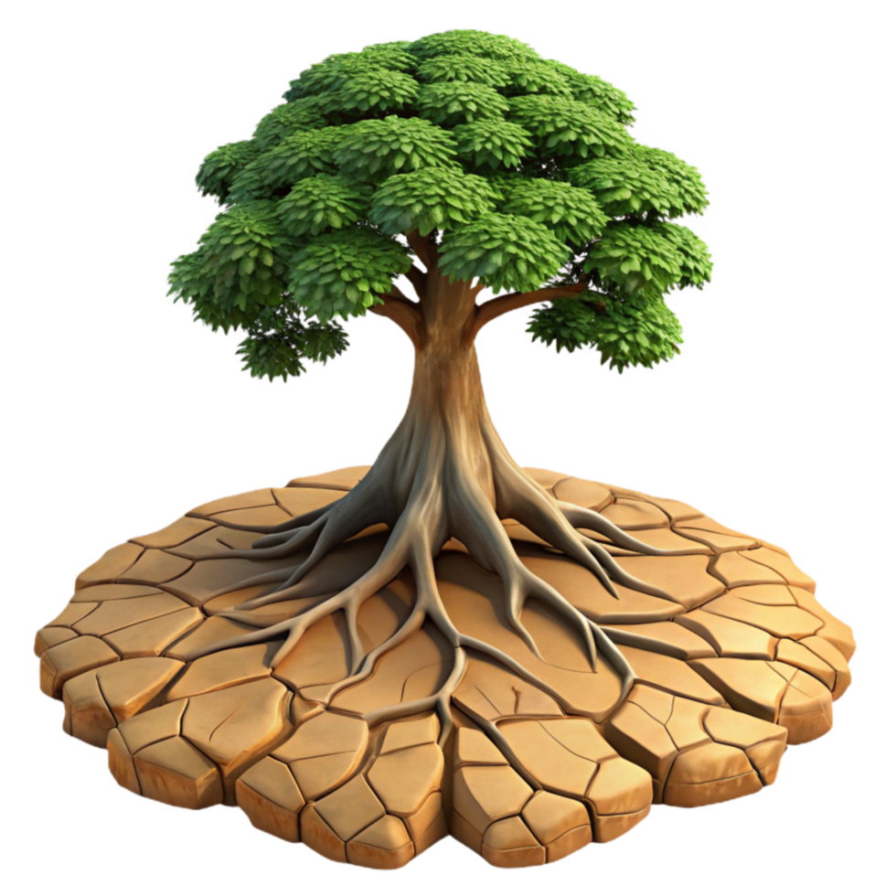 impressive vintage Giant Tree Roots Through Cracked Pavement Transparent Background exclusive png