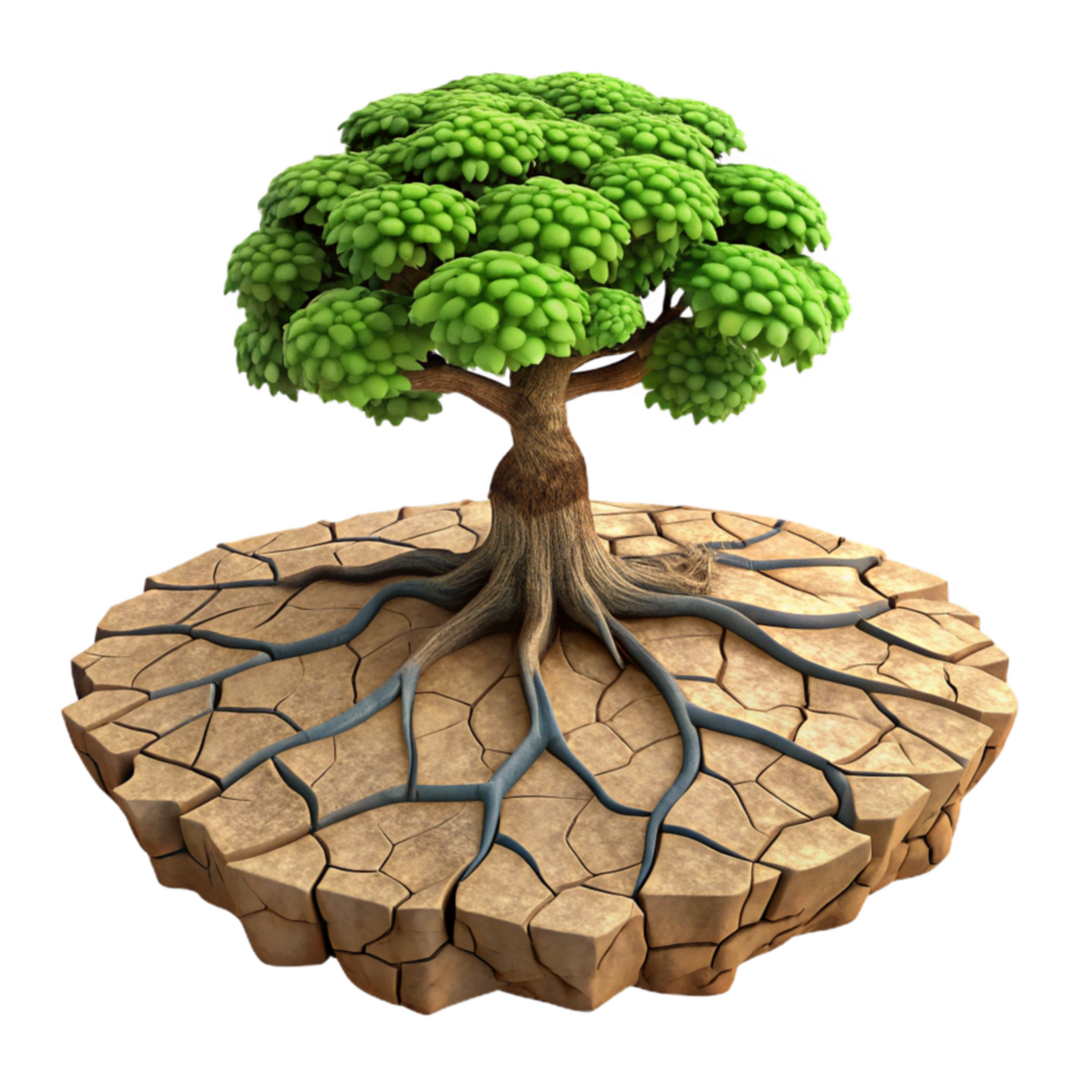 beautiful vintage Giant Tree Roots Through Cracked Pavement Transparent Background professional png