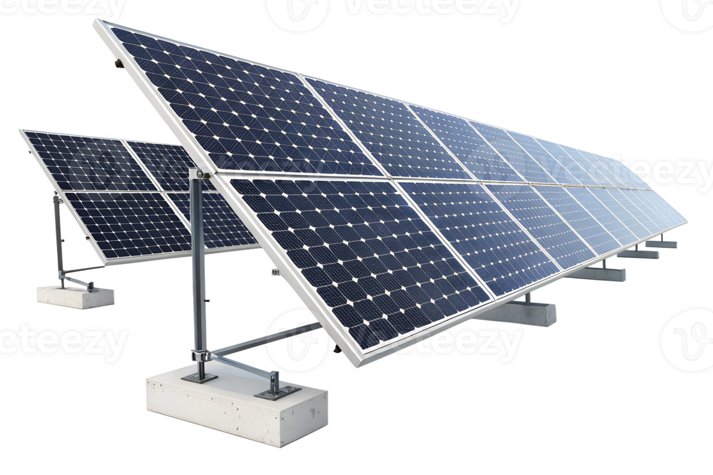 Installed solar panels for renewable energy png