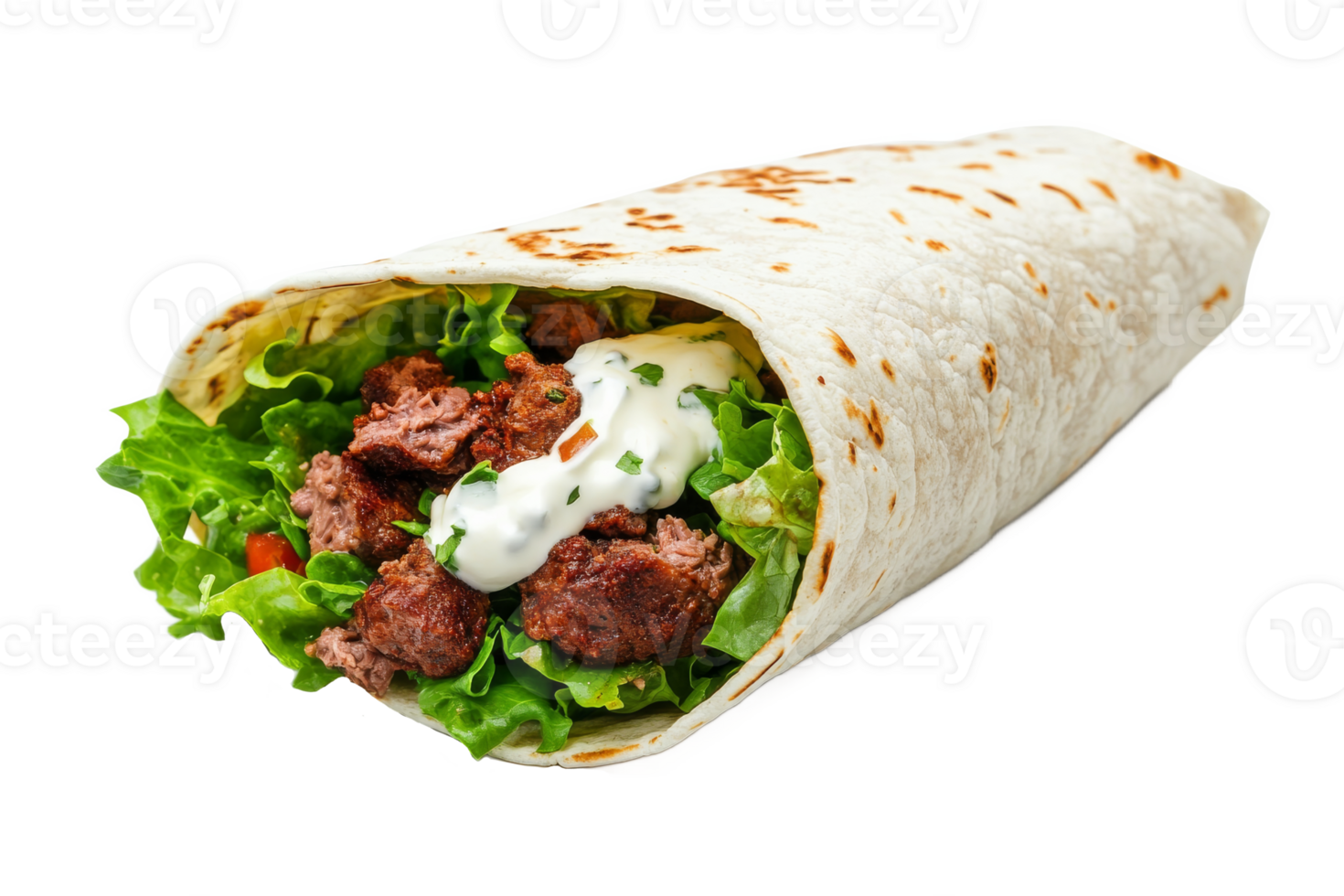 Delicious wrap filled with fresh ingredients png