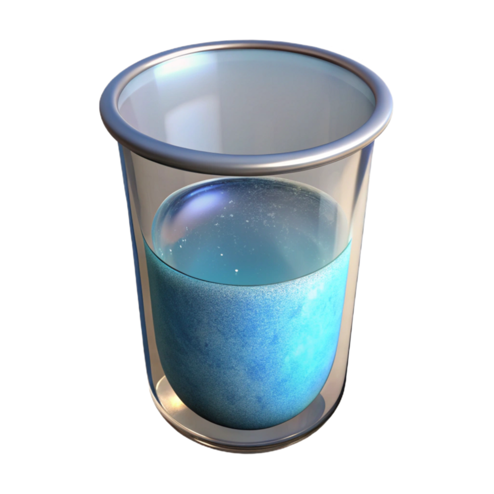 impressive traditional Glass Beaker with Liquid Side View Transparent Isolated exclusive png