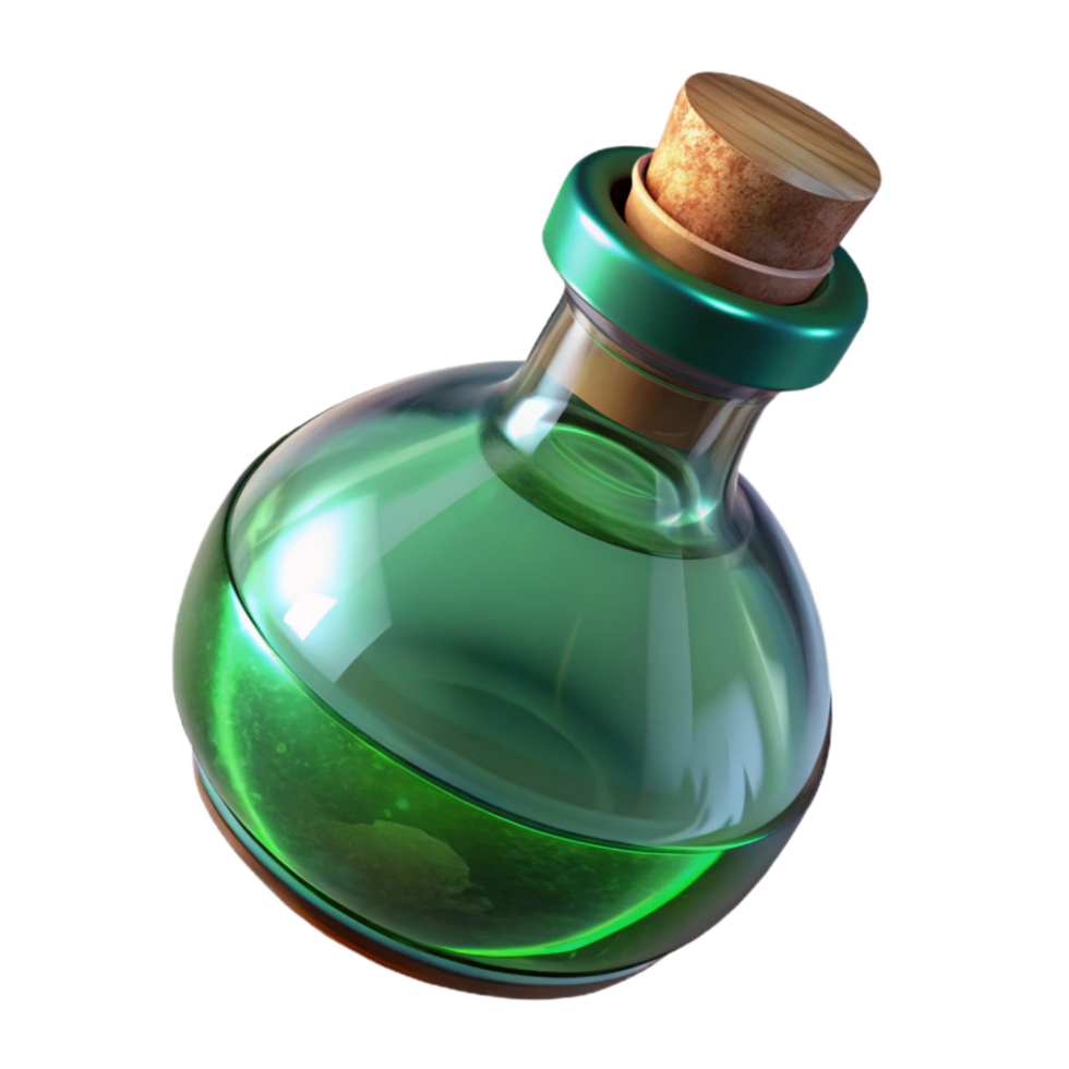beautiful rustic Glass Bottle Green Tint Transparent Background exclusive png