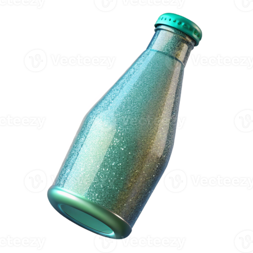 magnificent classic Glass Bottle with Sparkling Water Inside Cutout professional png