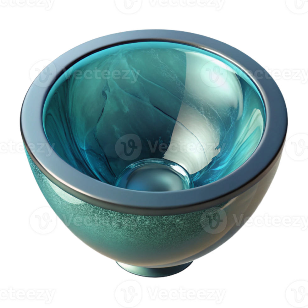 wonderful abstract Glass Bowl Empty Top View Isolated exclusive png