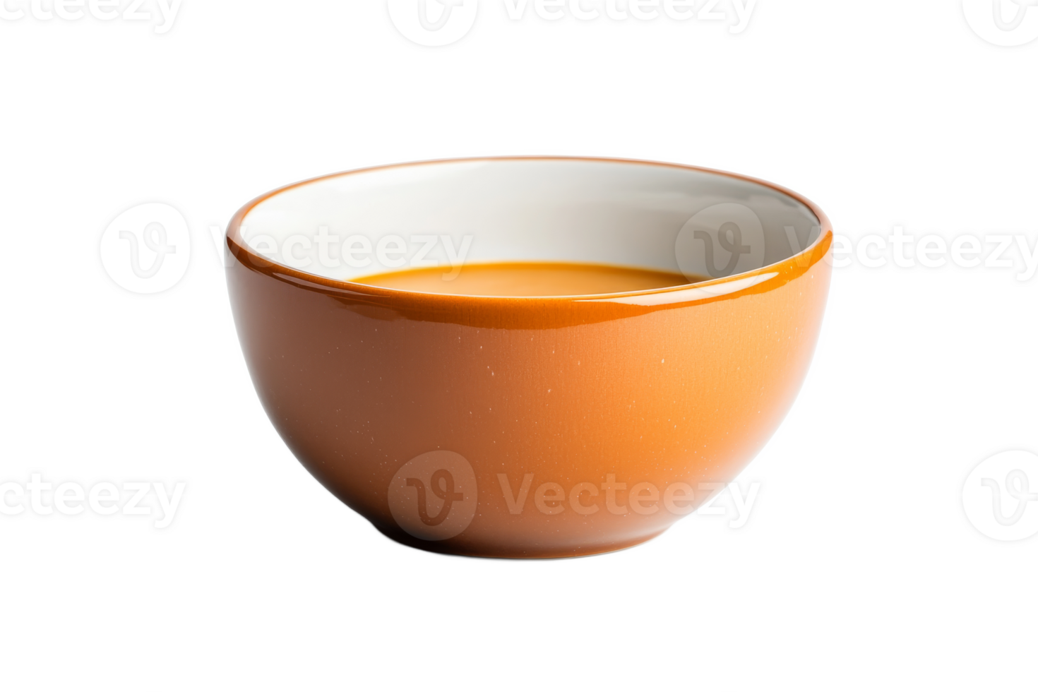 Warm bowl of creamy soup on a white background png