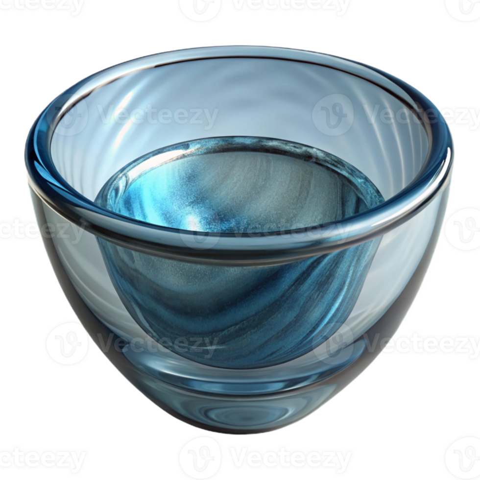 vibrant rustic Glass Bowl Empty Top View Isolated exclusive png