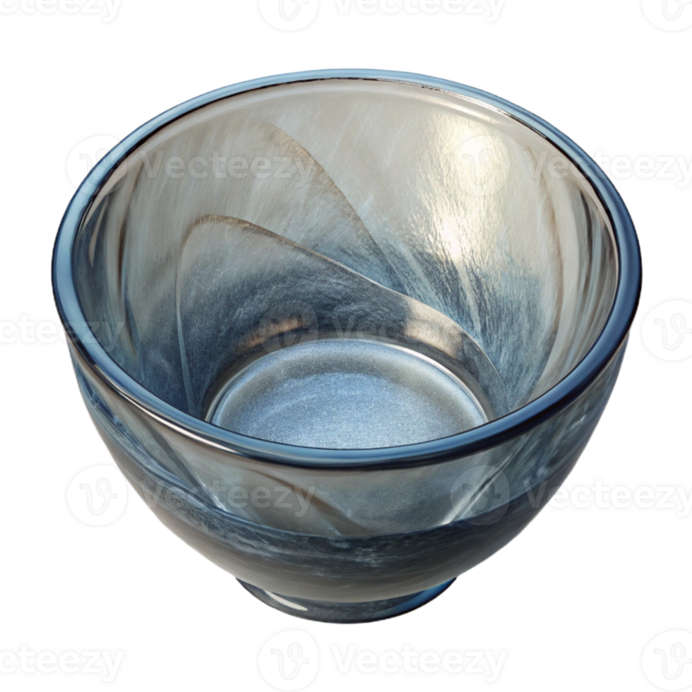 vibrant contemporary Glass Bowl Empty Top View Isolated authentic png