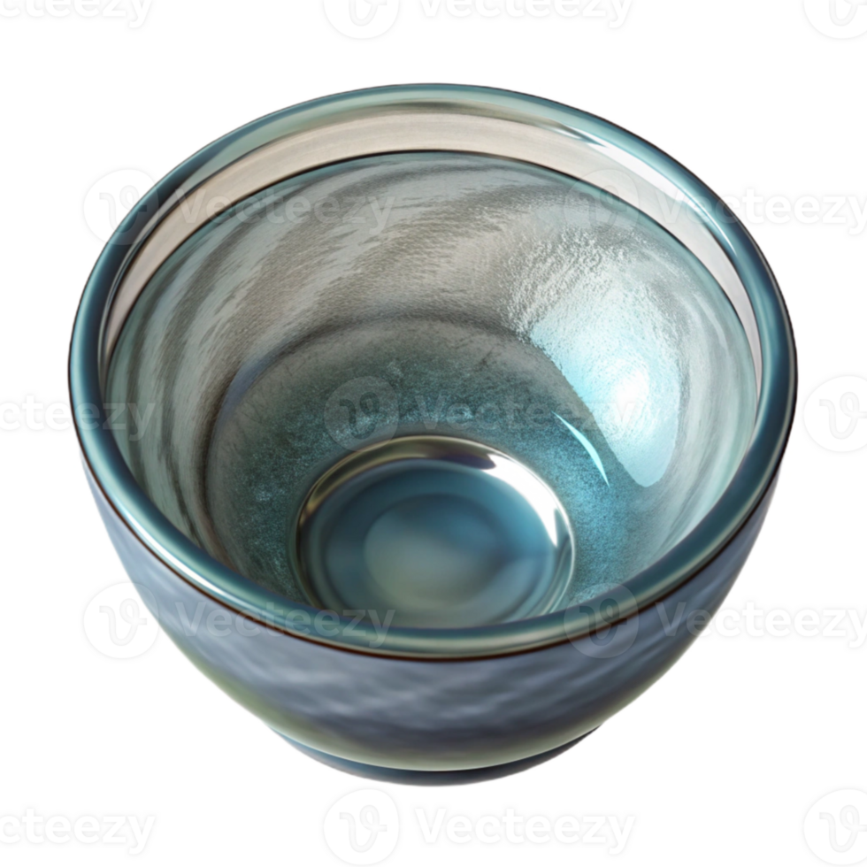 serene modern Glass Bowl Empty Top View Isolated high resolution png
