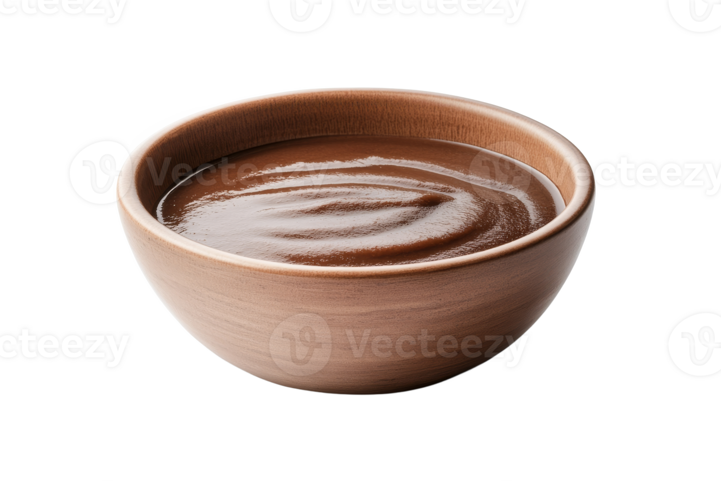 Rich chocolate mousse in a rustic bowl png