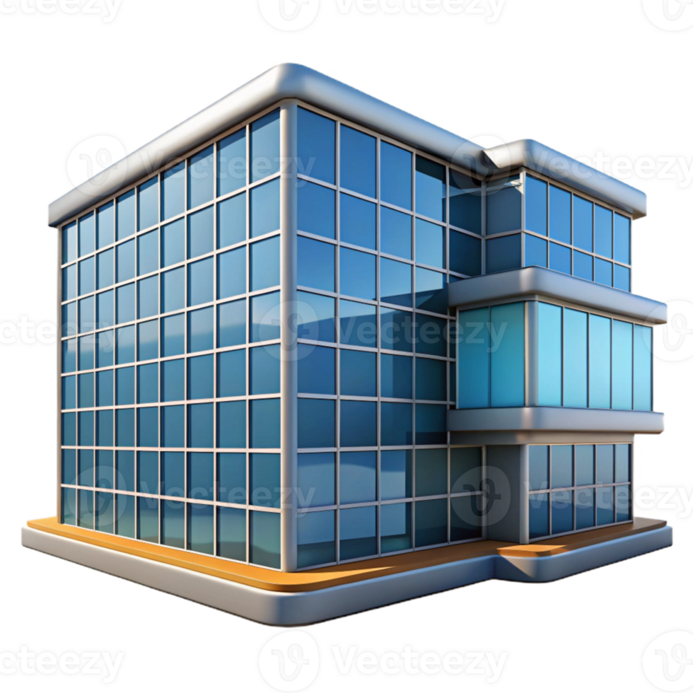 beautiful abstract Glass Facade Office Building Low Angle Cutout original png