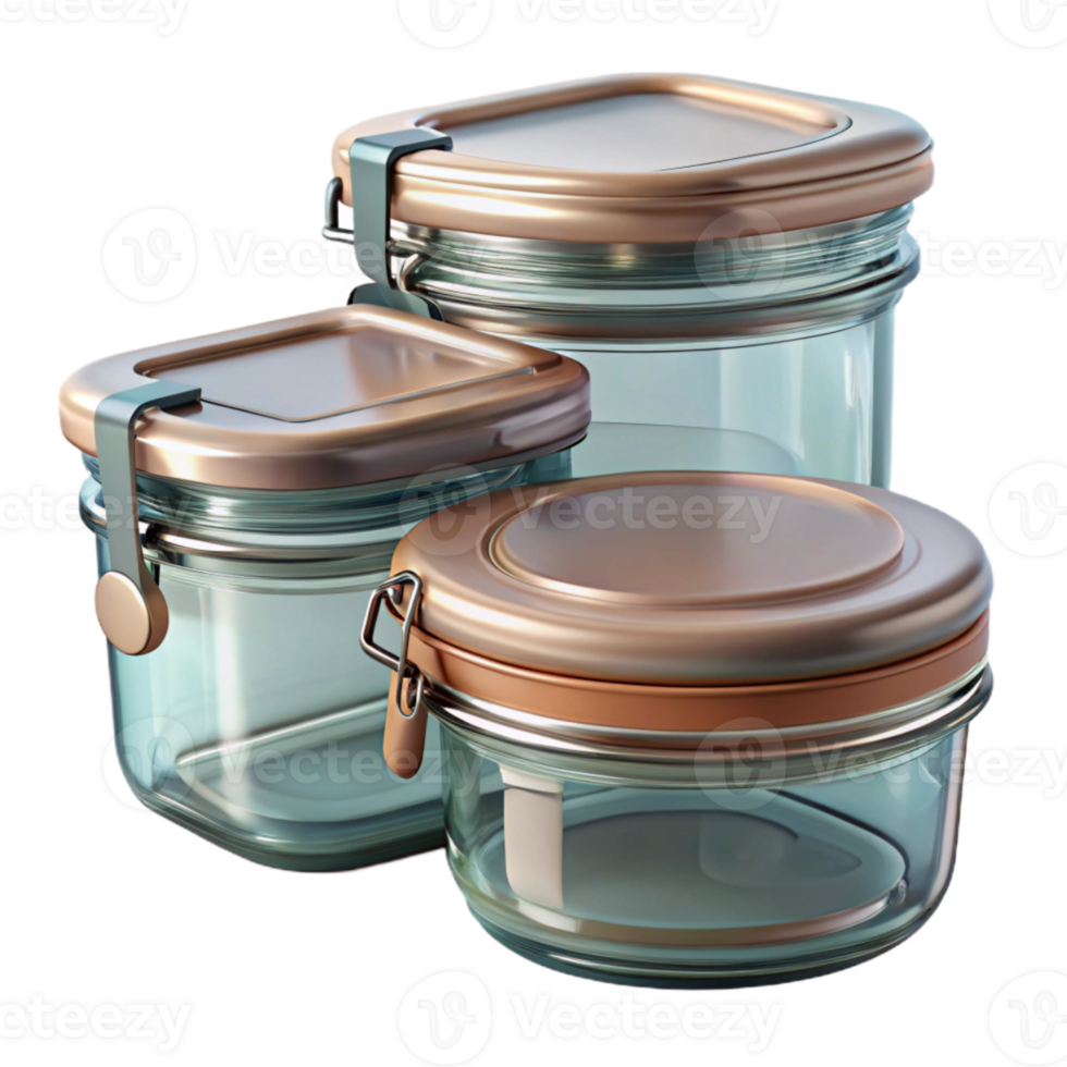 dramatic rustic Glass Food Storage Containers with Airtight Lids Transparent authentic png