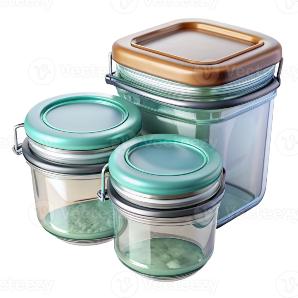 elegant contemporary Glass Food Storage Containers with Airtight Lids Transparent exclusive png