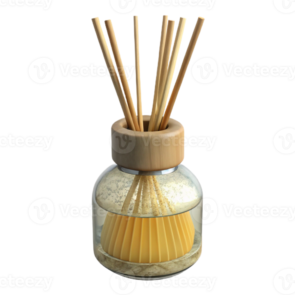 wonderful modern Glass Jar Diffuser with Reed Sticks Isolated high resolution png