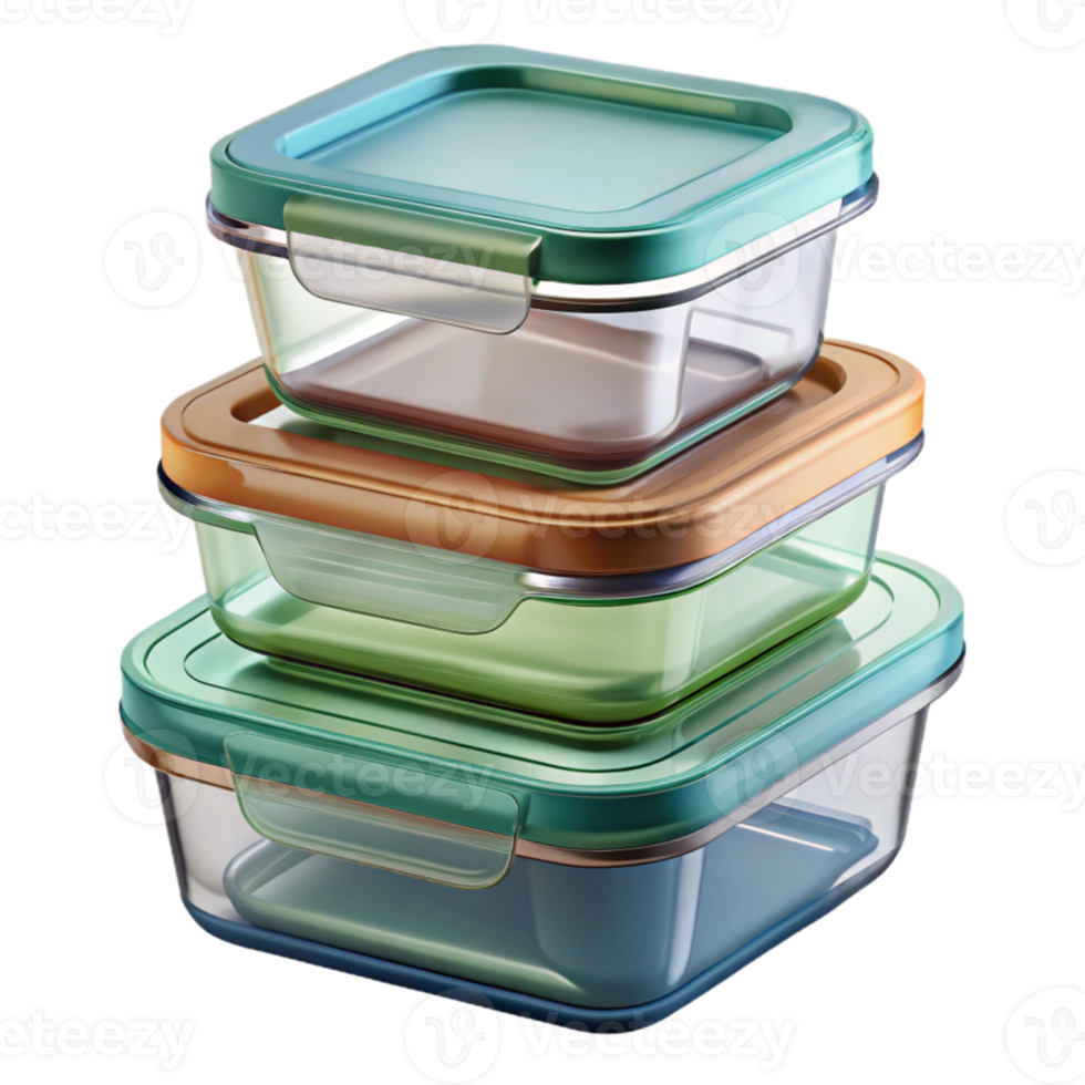 serene vintage Glass Food Storage Containers with Airtight Lids Transparent png