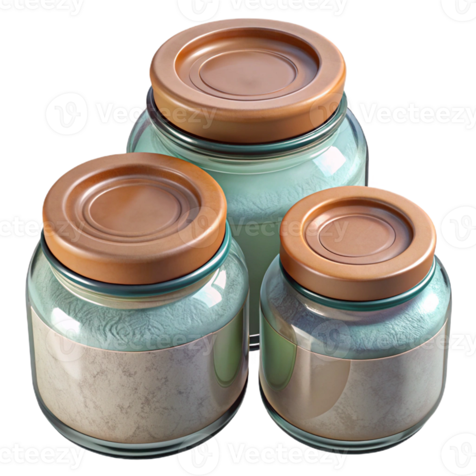 serene minimalist Glass Jars for Food Storage Top View Cutout authentic png