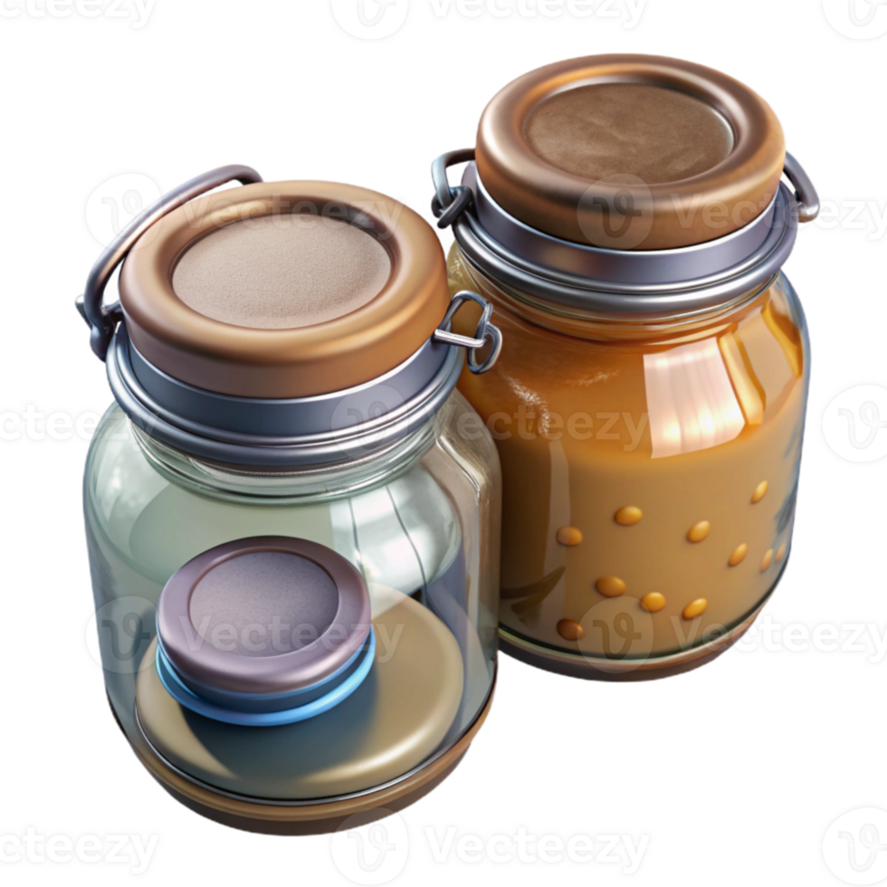 wonderful minimalist Glass Jars for Food Storage Top View Cutout authentic png