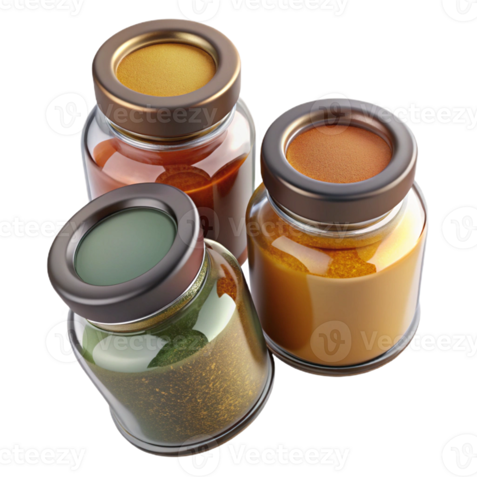 elegant abstract Glass Jars for Spices Top View Cutout original png