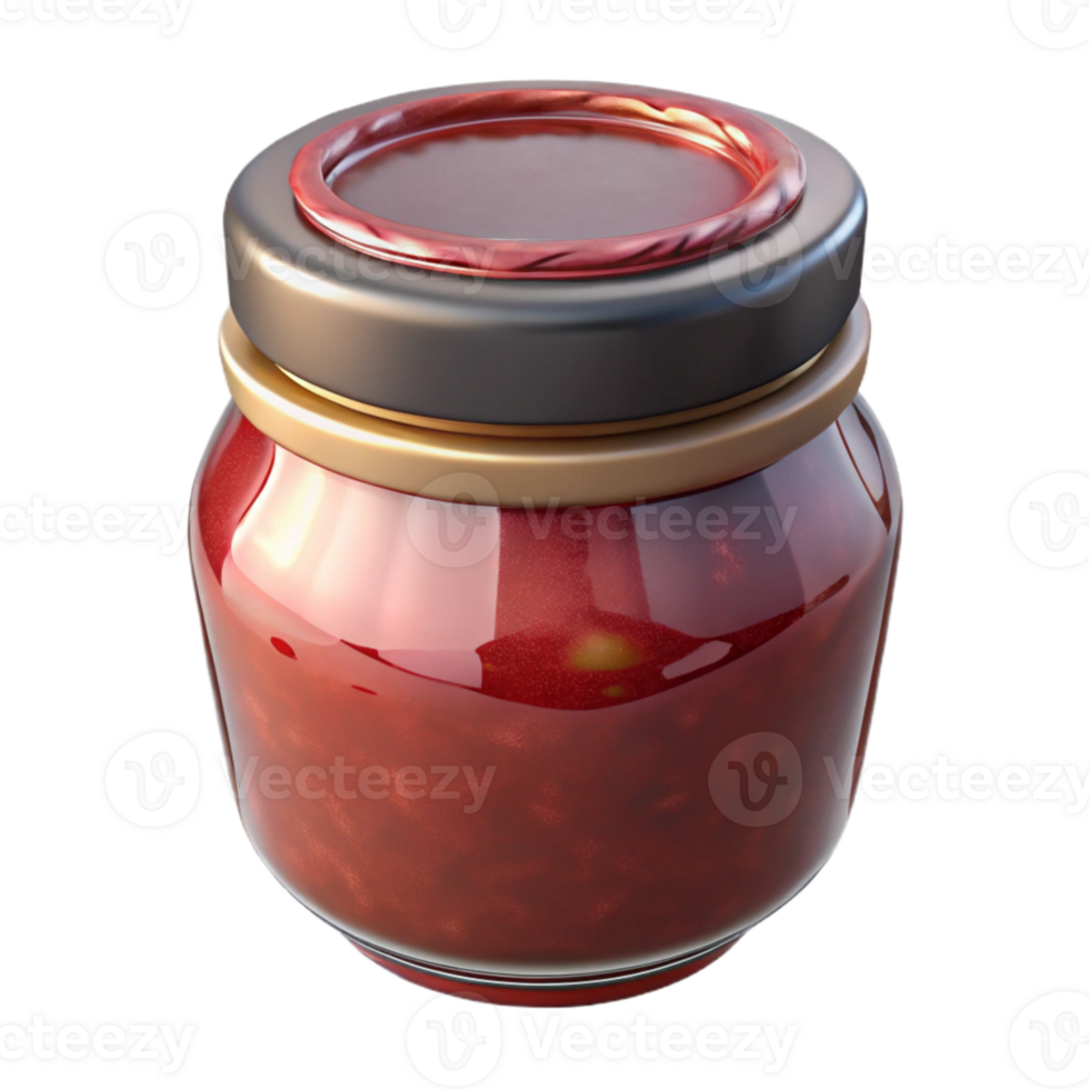 impressive contemporary Glass Jar with Jam Inside Isolated high resolution png