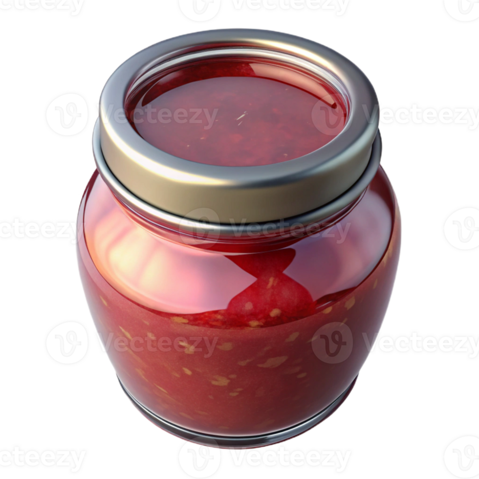 dramatic abstract Glass Jar with Jam Inside Isolated premium png