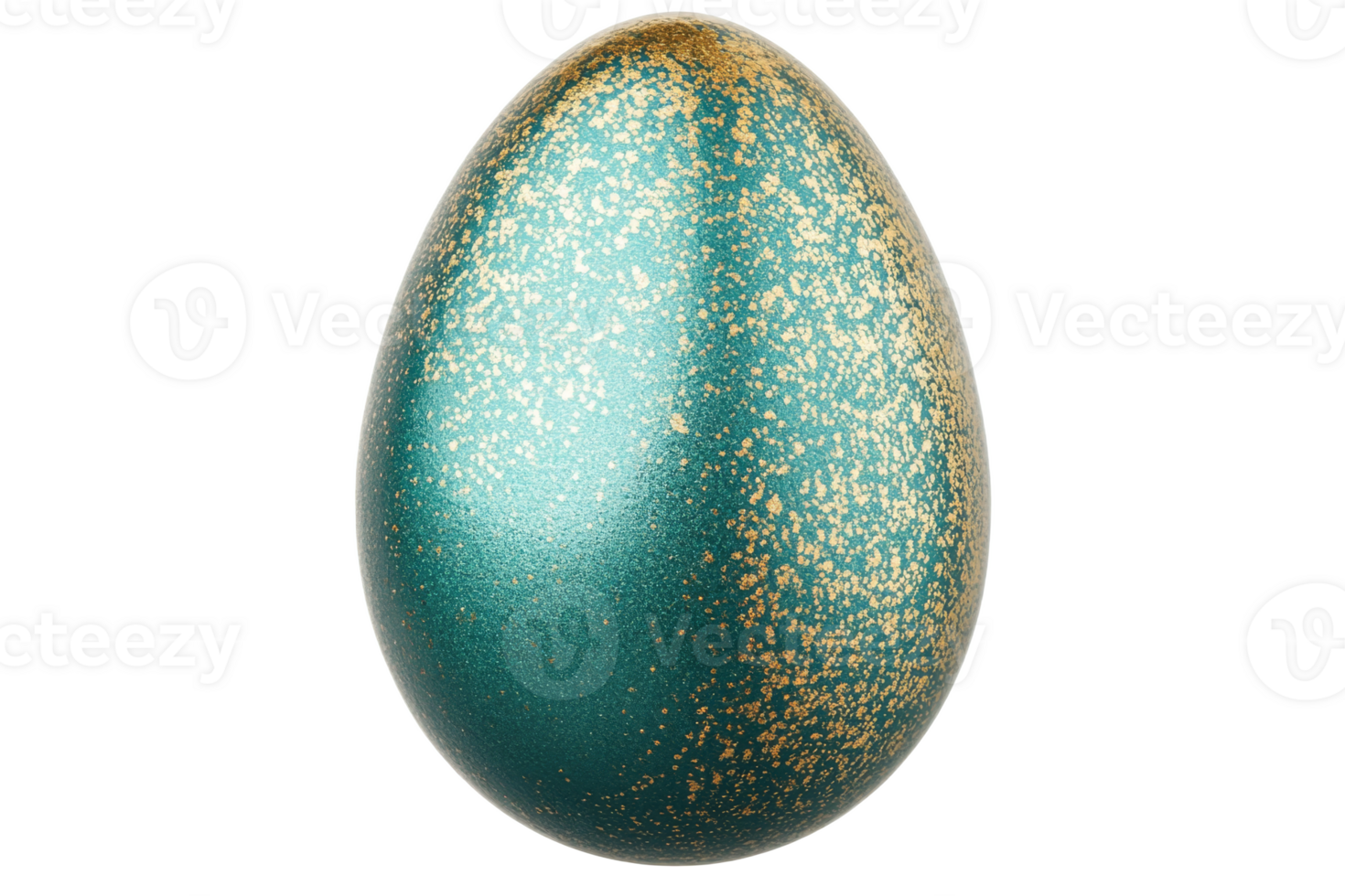 Decorative green egg with gold specks for spring png