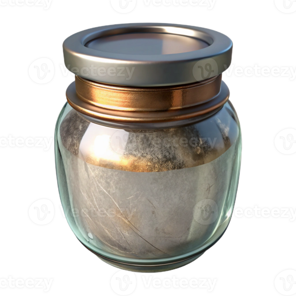 magnificent vintage Glass Jar with Metal Lid Angled View Cutout high resolution png