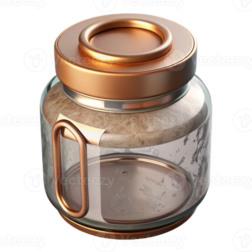 vibrant abstract Glass Jar with Metal Lid Angled View Cutout png