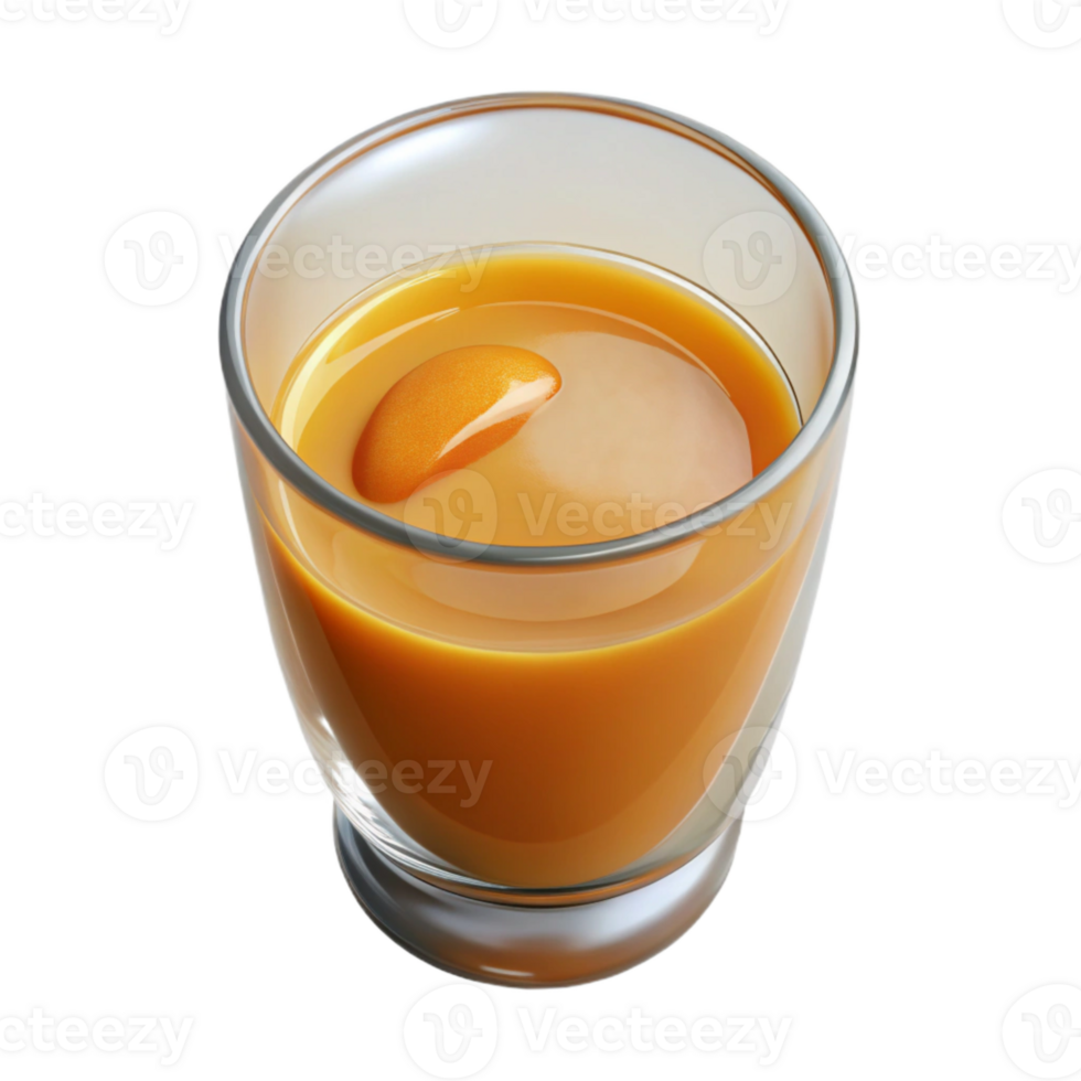 magnificent modern Glass of Orange Juice Top View Cutout Transparent Background professional png