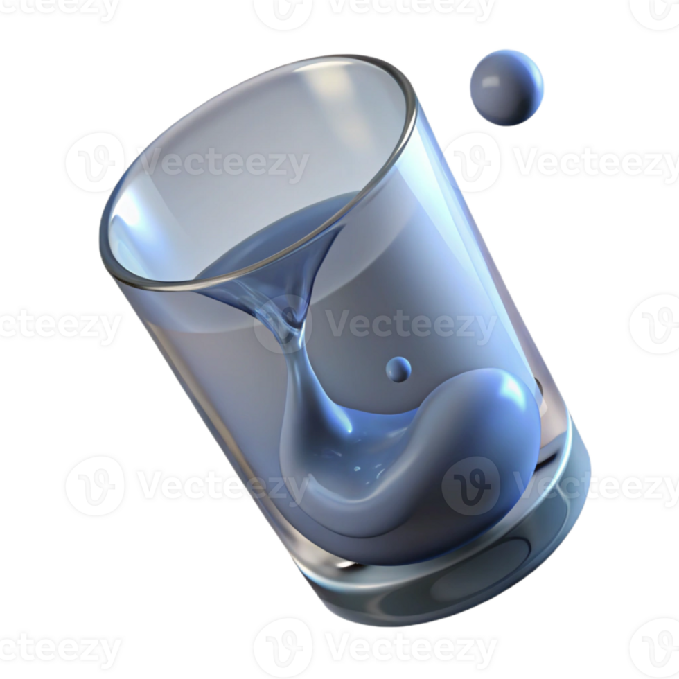 beautiful creative Glass of Water Spilling Upwards Transparent Background authentic png