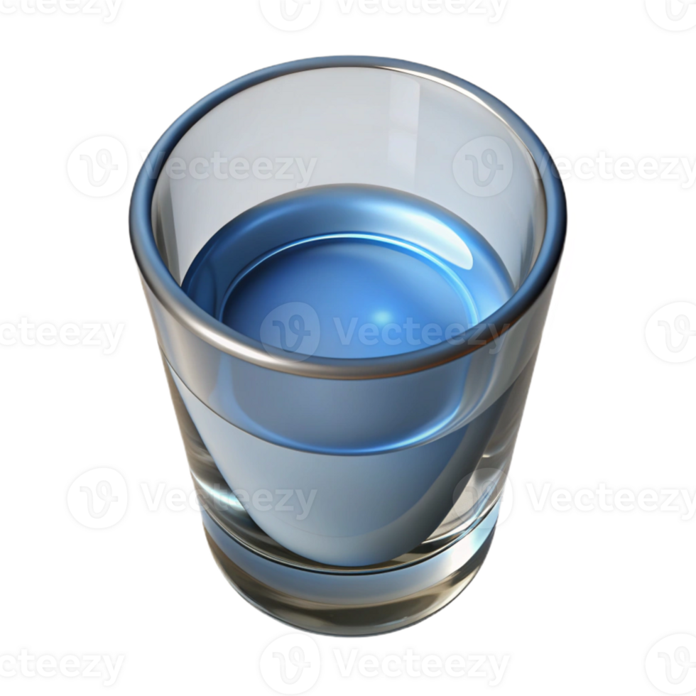 vibrant abstract Glass of Water Top Down View Cutout professional png