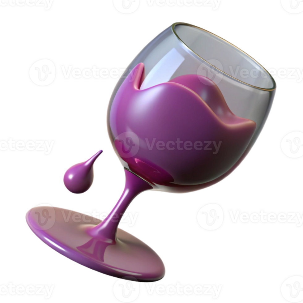 stunning rustic Glass of Wine Spilling Sideways Transparent original png