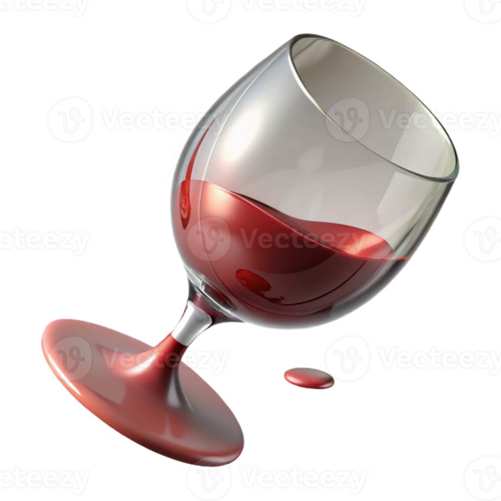 dramatic abstract Glass of Wine Spilling Sideways Transparent authentic png