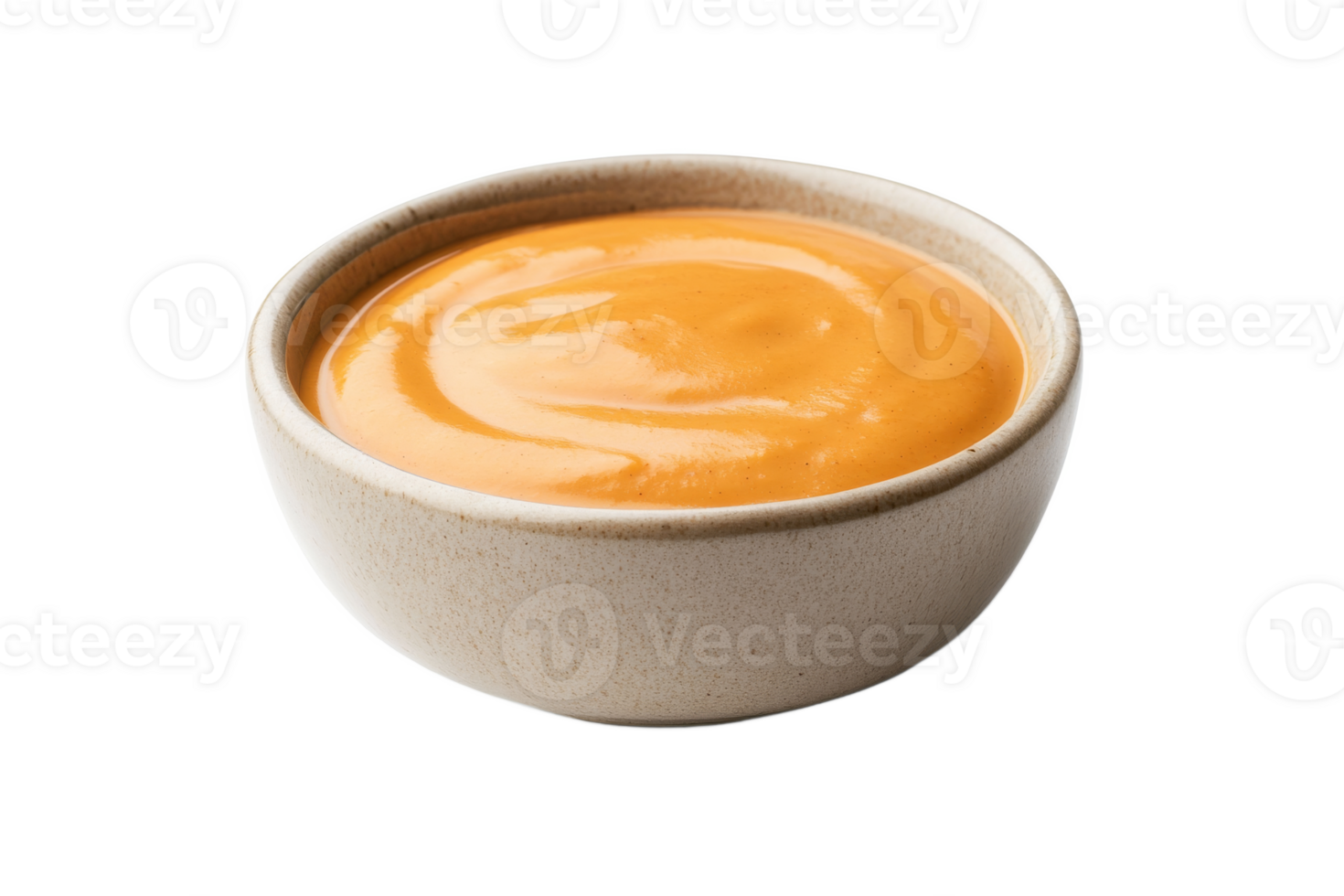 Creamy orange sauce in a simple bowl png