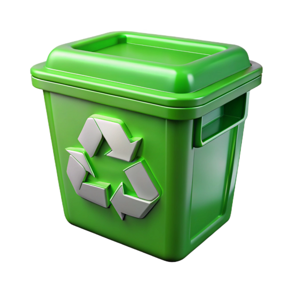 elegant contemporary Glass Recycling Bin Green Cutout professional png