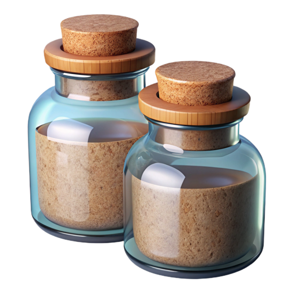stunning abstract Glass Storage Jars with Bamboo Lids Isolated png